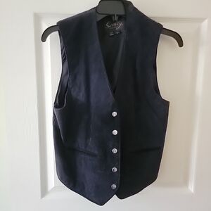 Scully Genuine Leather Vest Large Western Suede Snap Waistcoat